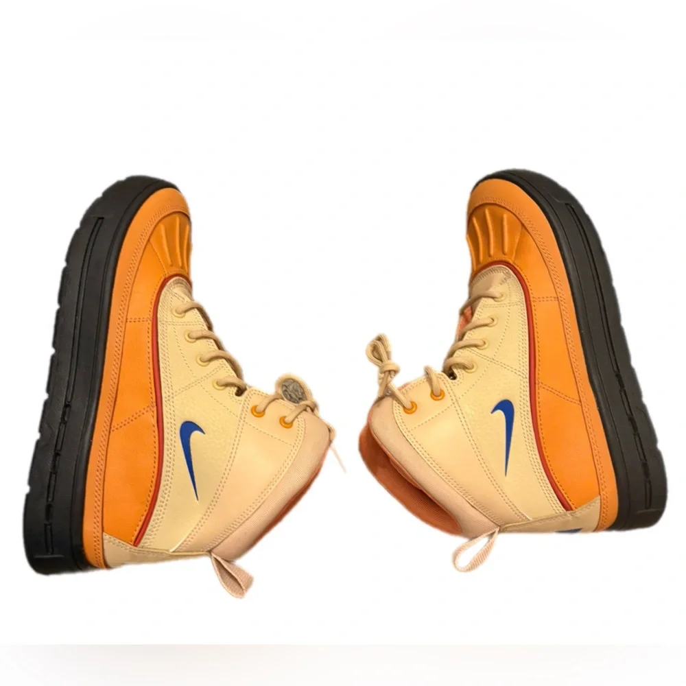 Nike Cream and Orange‎ High-Tops with Blue Swoosh